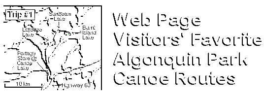 Web Page Visitors' Favorite Algonquin Park Canoe Routes